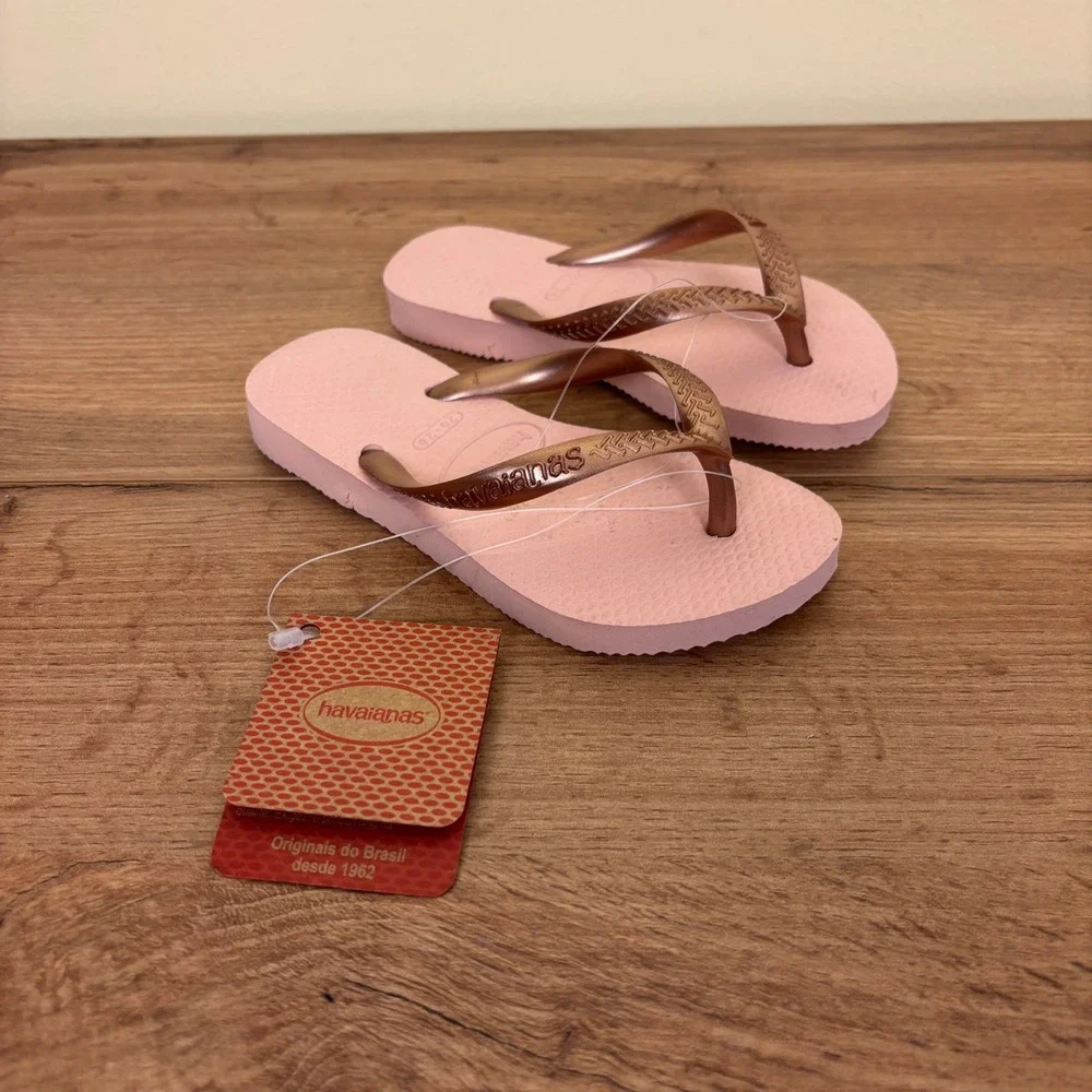 HAVAIANAS Top Tiras‎ Flip Flops Ballet Rose Pink Kids Size 10C Summer Beach